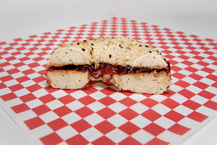 Bagel with Peanut Butter and Jam